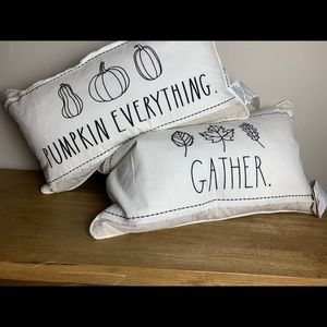 Rae Dunn pumpkin everything & gather pillows